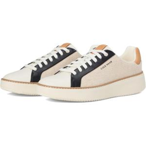 Cole Haan Women’s Grandpro Topspin Court Sneaker(Natural Canvas/Black)