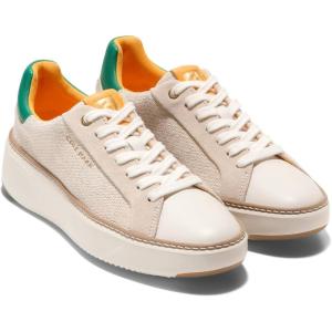 Cole Haan Women’s Grandpro Topspin Court Sneaker(Natural Canvas/Ivory/Green Jacket)