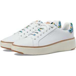 Cole Haan Women’s Grandpro Topspin Court Sneaker(Optic White Azure Lemon Print)