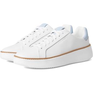 Cole Haan Women’s Grandpro Topspin Court Sneaker(White Perforated Leather/Skyway)