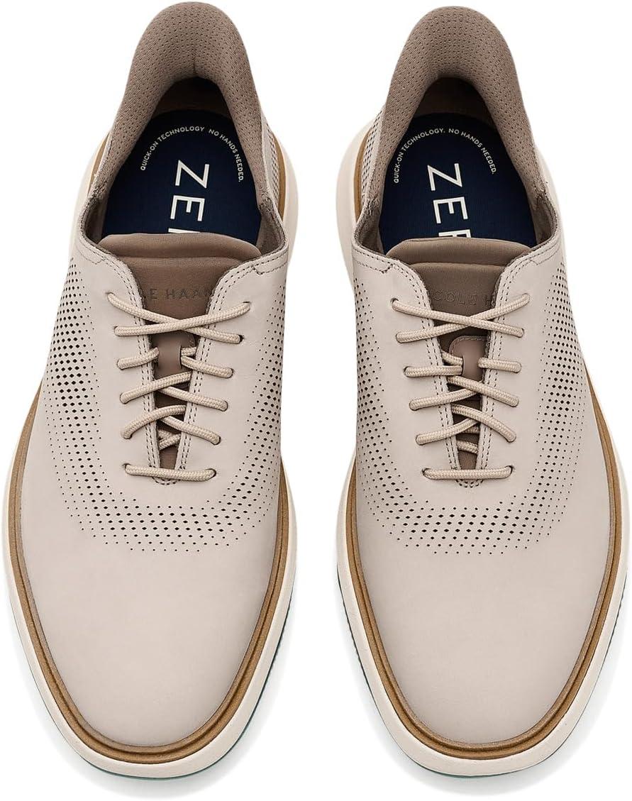 image:imageCole Haan Mens Grand Phaze QuickOn Laser Cut OxfordOxford Tan NubuckNavy BlazerIvory