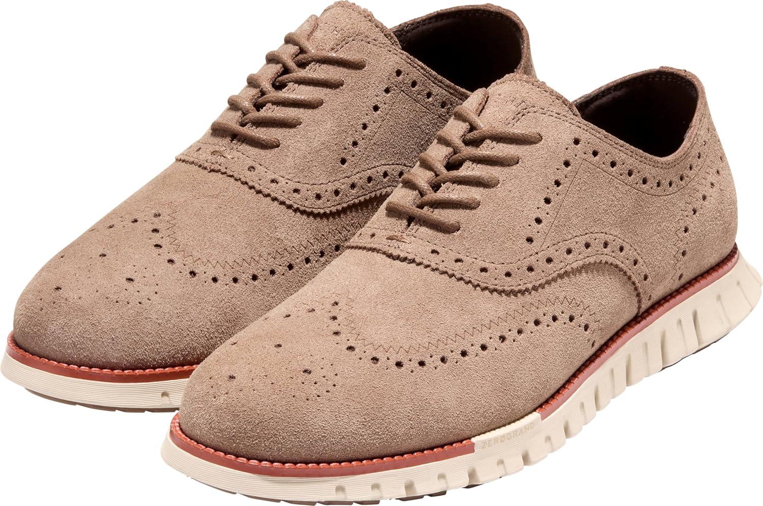 image:imageCole Haan Mens Zerogrand Remastered Wingtip OxfordLight Whiskey SuedeRedwoodAngora