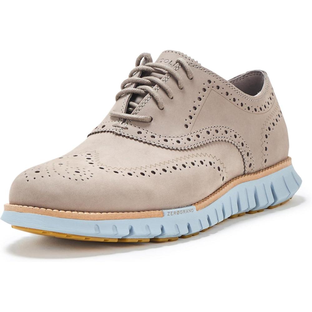 image:imageCole Haan Mens Zerogrand Remastered Wingtip OxfordIronstone NubuckNatural