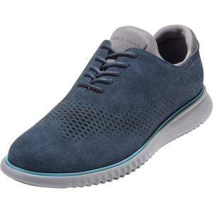 Cole Haan Men’s 2.Zerogrand Laser Wingtip Oxfords(Navy Blazer Suede/Milky Blue/Ultimate Gray)