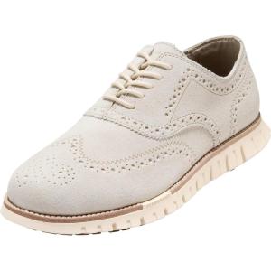 Cole Haan Men’s Zerogrand Remastered Wingtip Oxford(Angora Suede/Natural/Ivory)