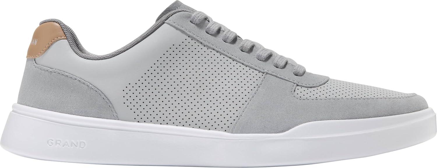 image:imageCole Haan Mens Grand Crosscourt Modern Perforated SneakersUltimate GrayOyster MushroomOptic White